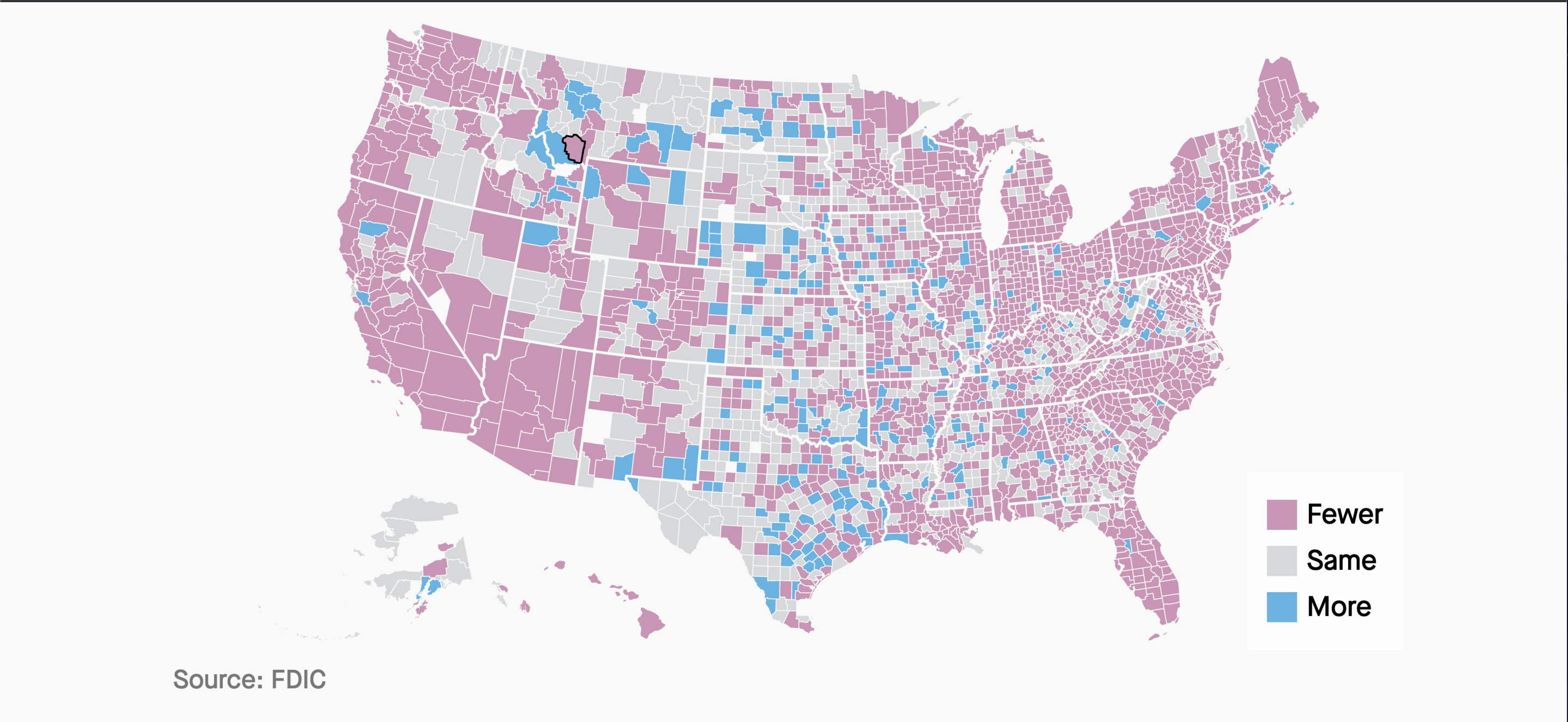 map of US bank branches