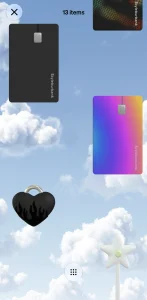 3 Cash Cards and a chameleon metal heart card