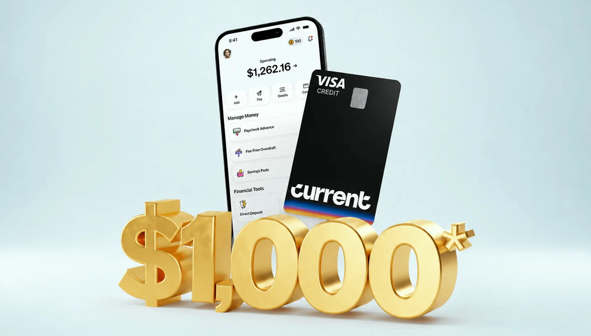 Current card and app and $1000