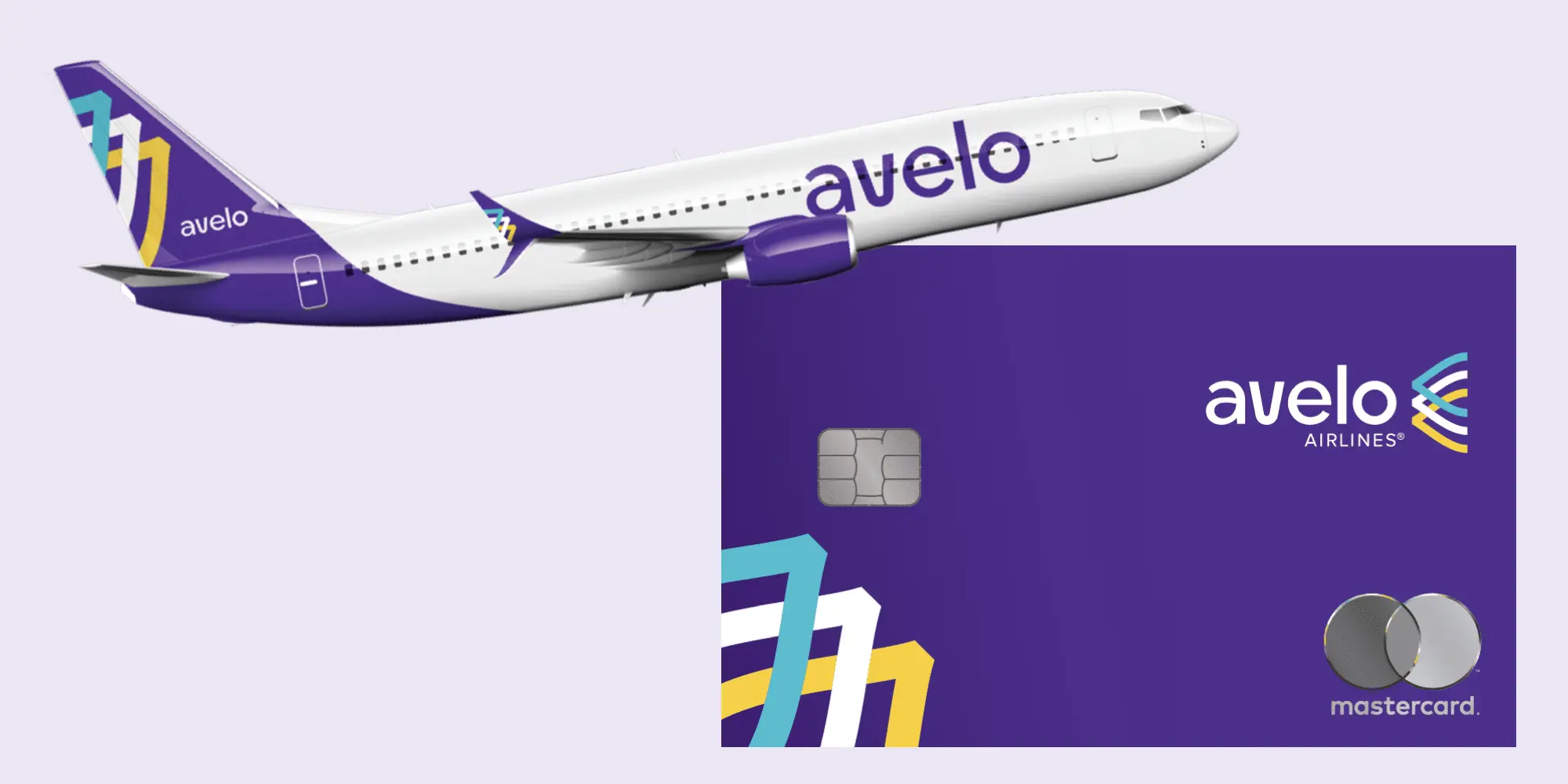 Avelo airplane and Mastercard Credit Card