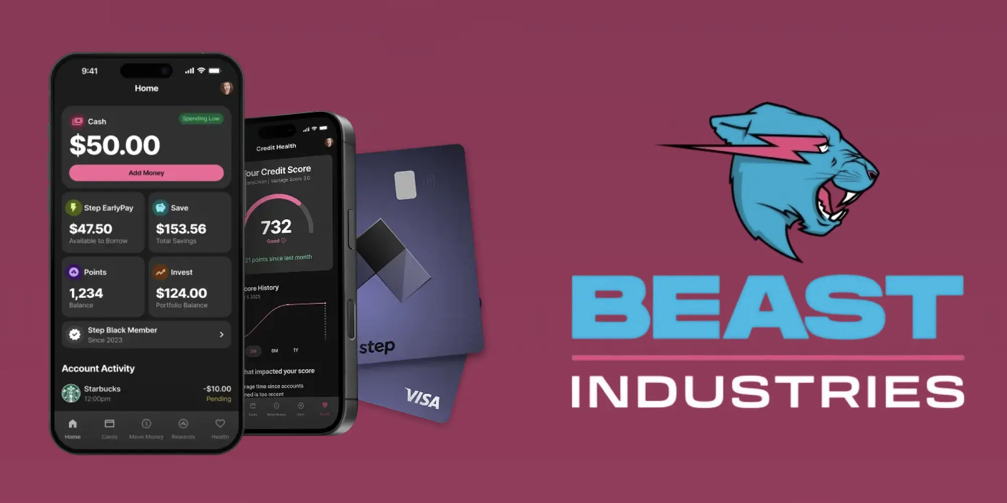 Step app and Beast Industries logo