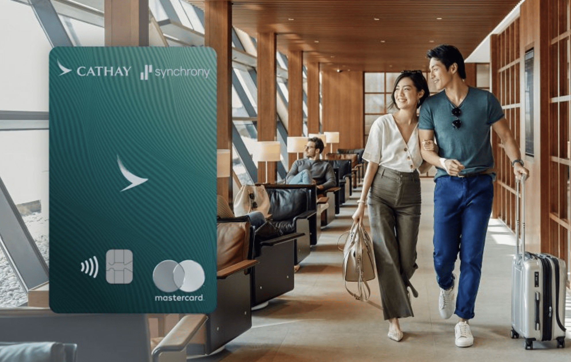 couple with a Cathy Pacific credit card