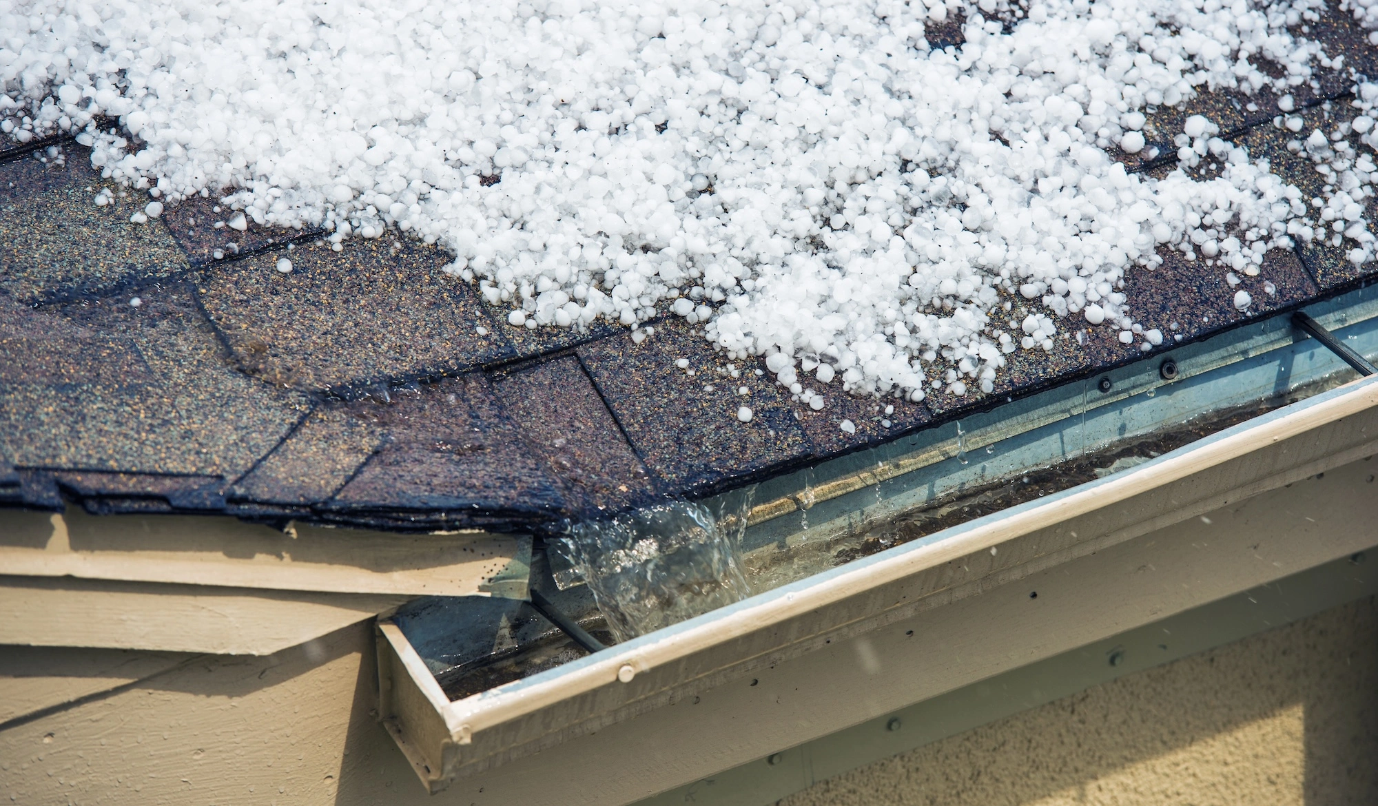 hail covered roof