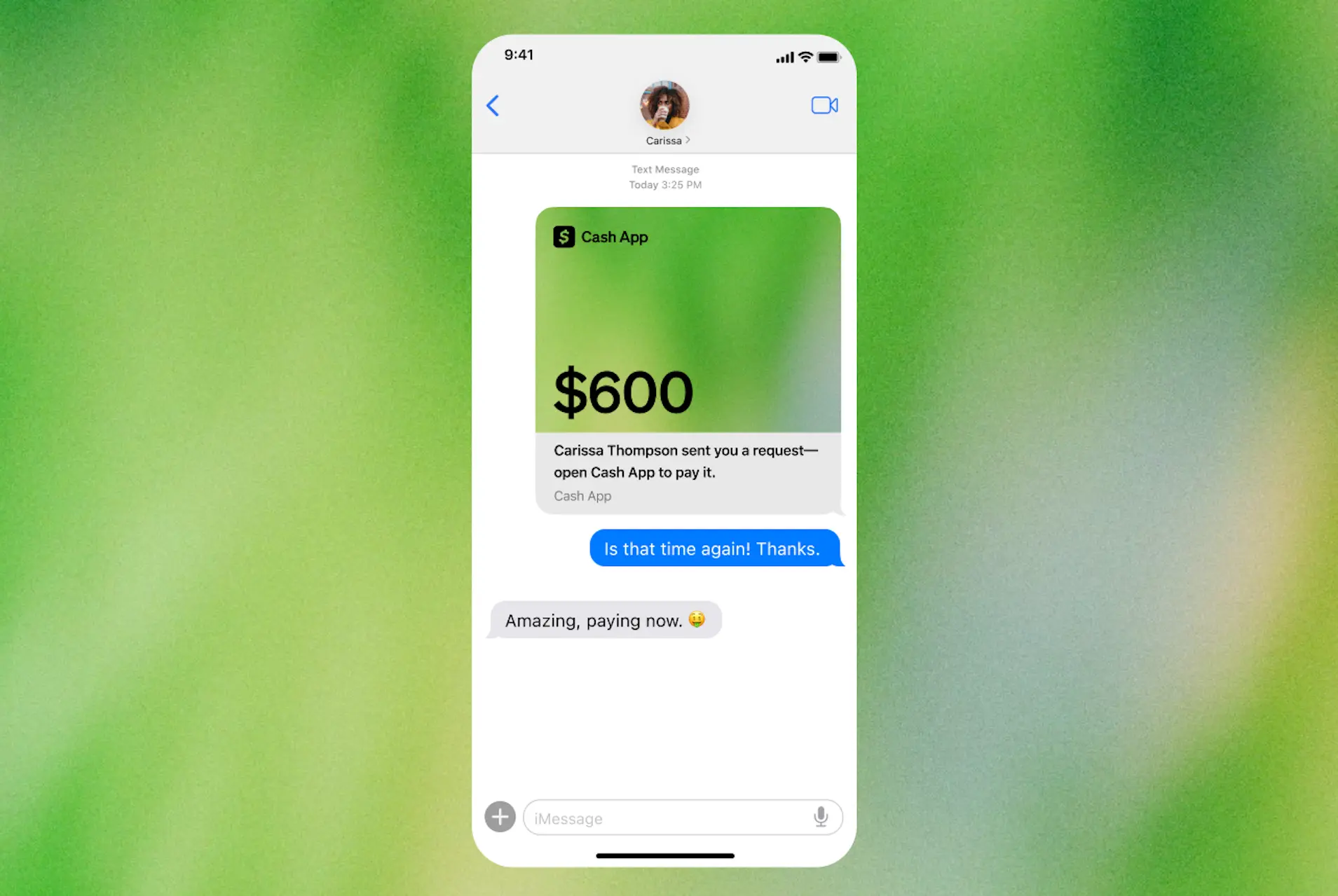 Cash App send money screenshot