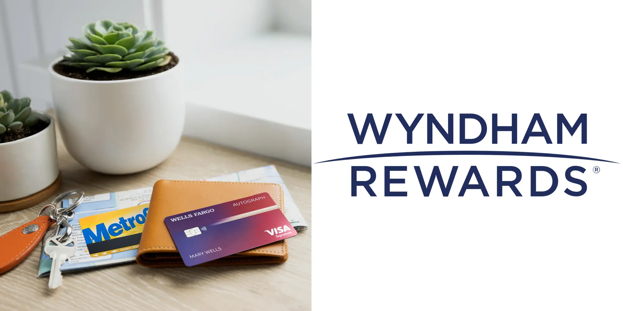 Wells Fargo credit card and Wyndham Rewards logo